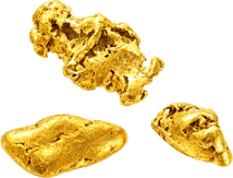 3er Set Yukon Goldnugget (Echte Nuggets 3,68g)