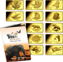 Gold Wildlife Kollektion (Auflage: 5.000 | Poliert Platte | 12 Goldbarren)