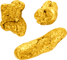 Set of 3 Yukon Gold Nugget (Real Nuggets 3.64g)