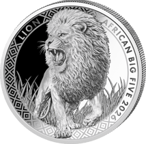 1 Unze Silber African Big Five Löwe 2026 (Auflage: 1000 | Polierte Platte)