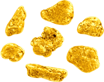 7er Set Yukon Goldnugget (Echte Nuggets 11,65g)