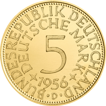 Deutschland 5 DM Silberadler (Auflage: 250 | Heiermann | vergoldet)