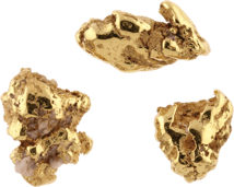 3er Set Australien Gold Nugget (Echte Nuggets 5,43g)