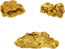 3er Set Australien Gold Nugget (Echte Nuggets 5,67g)