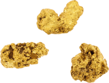 3er Set Australien Gold Nugget (Echte Nuggets 5,77g)