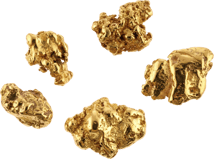 5er Set Australien Gold Nugget (Echte Nuggets 6,99g)