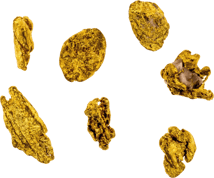 7er Set Australien Gold Nugget (Echte Nuggets 2,00g)