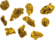 10er Set Australien Gold Nugget (Echte Nuggets 3,08g)