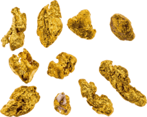 10er Set Australien Gold Nugget (Echte Nuggets 3,35g)