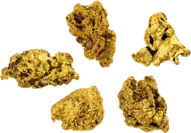 5er Set Australien Gold Nugget (Echte Nuggets 10,84g)