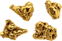 4er Set Australien Gold Nugget (Echte Nuggets 13,05g)
