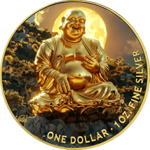 1 Unze Silber Goldener Glücksbuddha 2024 (Auflage: 50 | teilvergoldet)