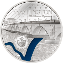 3 Unze Silber Tiffany Art Washington 2025 (Auflage: 999 | High Relief | Polierte Platte)