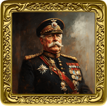 1 Unze Silber Bilderrahmen Gemälde Otto von Bismarck (Auflage: 100 | teilvergoldet)