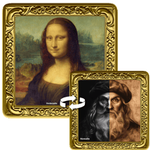 1 Unze Silber Bilderrahmen Mona Lisa - Leonardo Da Vinci (Auflage: 100 | teilvergoldet | Two-Face)