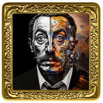 1 Unze Silber Bilderrahmen Fließende Uhren - Salvador Dali (Auflage: 100 | teilvergoldet | Two-Face)