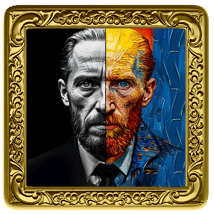 1 Unze Silber Bilderrahmen Selbstportrait - Vincent van Gogh (Auflage: 100 | teilvergoldet | Two-Face)