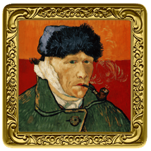 1 Unze Silber Bilderrahmen Selbstportrait - Vincent van Gogh (Auflage: 100 | teilvergoldet | Two-Face)