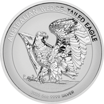 5 Unze Silber Wedge Tailed Eagle 2025 (Auflage: 750 | High Relief | Polierte Platte)
