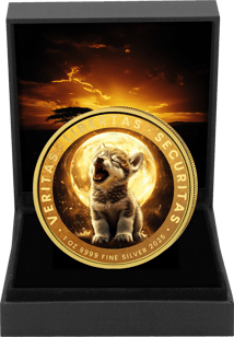 1 Unze Silber Baby Wolf 2025 (Auflage: 100 | teilvergoldet)