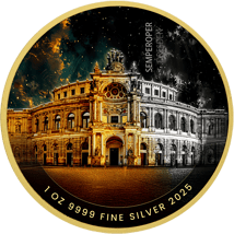 1 Unze Silber Dresdner Semperoper 2025 (Auflage: 100 | teilvergoldet)