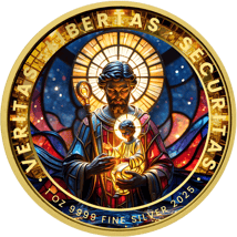 1 Unze Silber Schutzpatron Christophorus 2025 (Auflage: 100 | teilvergoldet)