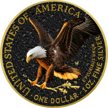1 oz Silver American Eagle Black Iced Out 2025 (Mintage: 100 | partially gold-plated)