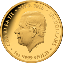 1 Unze Gold Australien bei Nacht Großer Tümmler 2025 (Auflage: 150 | Polierte Platte | Platiniert)