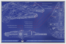 1 oz Silver Coin Note Blueprints Millennium Falcon 2025 (Mintage: 1,000)