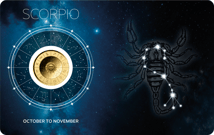 Gold Sternzeichen Skorpion Münze