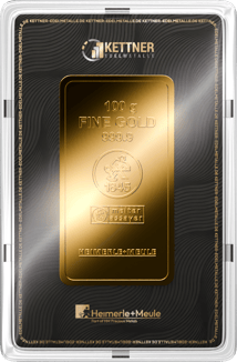 100g Goldbarren Heimerle und Meule (Kettner Edelmetalle)