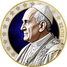 1 Unze Silber Gedenkmünze Papst Franziskus 2025 (Auflage: 999 | teilvergoldet)