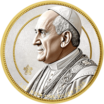 1 Unze Silber Papst Franziskus 2025 (Auflage: 299 | teilvergoldet)