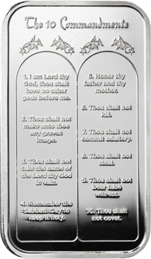 1 Unze Silberbarren 10 Gebote