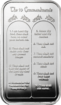 1 Unze Silberbarren 10 Gebote