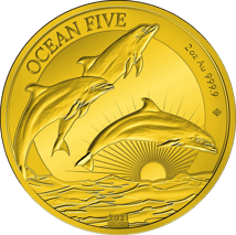 2 Unze Gold Ocean Five Delfin 2021 PP (Auflage: 50 | Polierte Platte | Zertifikat Nr. 50)