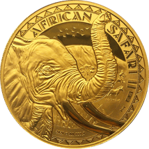 1 Unze Gold African Safari II Elefant 2021 PP (Auflage: 100 | Polierte Platte | Zertifikat Nr. 1)
