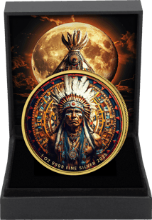 1 Unze Silber Indianerhäuptling 2025 (Auflage: 100 | teilvergoldet)
