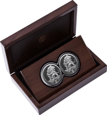 2 x 1 Unze Silber Big Five III Löwe 2025 Doppelkapsel (Auflage: 1.000 | Polierte Platte)
