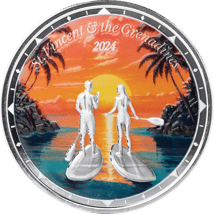 1 Unze Silber EC8 Vincent & The Grenadines Paddleboard Couple 2024 (Auflage: 500)