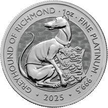 1 Unze Platin Tudor Beasts Greyhound 2025