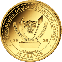0,5g Gold Kongo World's Wildlife Löwe 2025 (Auflage: 5.000 | Polierte Platte)
