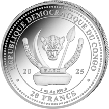 1 Unze Silber Kongo Worlds Wildlife Löwe 2025 (Auflage: 30.000)