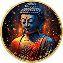 1 Unze Silber Buddhaskulptur 2025 (Auflage: 100 | teilvergoldet)