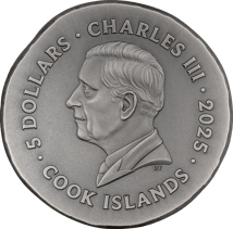 1 Unze Silber Cook Islands Löwe 2025 (Auflage: 999 | High Relief | Antik Finish)