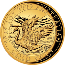 1 Unze Gold Perth Mint Schwan 2025 (Auflage: 188 | High Relief | Polierte Platte)