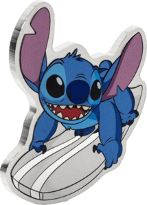 1 Unze Silber Disney Stitch - Surf's Up 2025 (Auflage: 626 | Spiegelglanz)