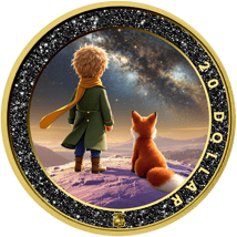 1 Unze Silber Little Prince Black Diamond Iced Out 2025 (Auflage: 50 | Diamant | teilvergoldet)