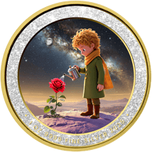 1 Unze Silber Little Prince White Diamond Iced Out 2025 (Auflage: 50 | Diamant | teilvergoldet)