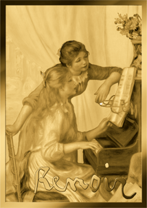 Gold Pierre-Auguste Renoir Junge Mädchen am Klavier Münze